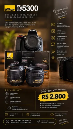 Nikon d5300 lente 18-55 + 35 1.8g