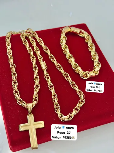 Corrente de ouro 18k Conjunto Elite | Certificado de garantia | Loja física