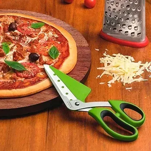 Tesoura Para Cortar Pizza Em Aço Inox verde Tramontina 