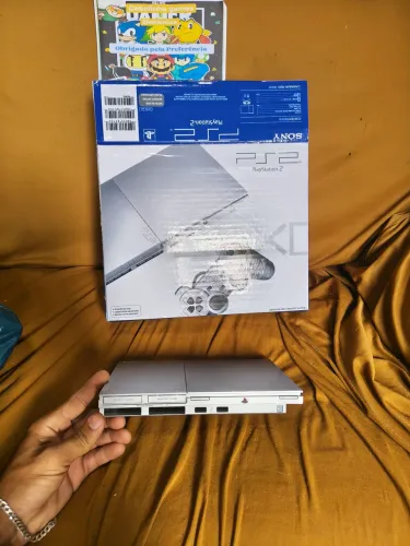 Carcaça + caixa PS2 prata