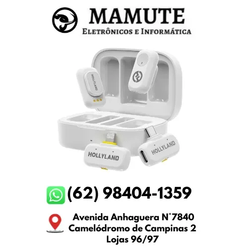 Microfone Sem Fio Hollyland Lark A1 Combo USB-C / Lightning - Branco e Preto