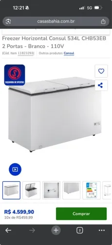 Freezer horizontal 534 litros cônsul