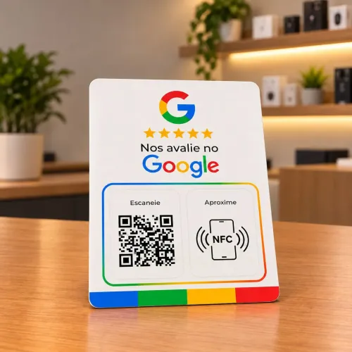 Placa de NFC Avaliação Google Varejo e Atacado