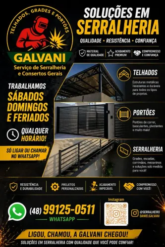 Galvani telhados, grades e portões 