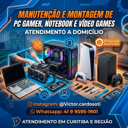 Assistência Técnica/Manutenção de computadores e vídeo games