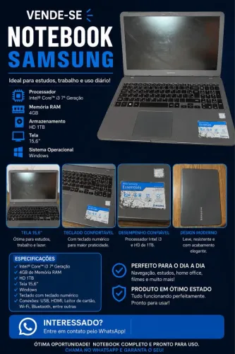 VENDO NOTEBOOK SEMINOVO EM OTIMO ESTADO