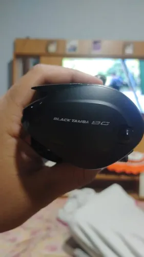 Black tanba BG com a linha nova de black thunder 8.0 0.46 mm carretilha usada e bom uso