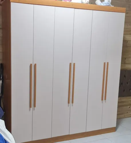 Guarda Roupa 06 Portas Easy Slim Amendoa Clean/off White