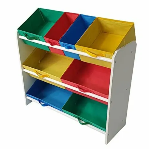 Organizador de Brinquedos Montessoriano - Grande Colorido - 11 Caixas