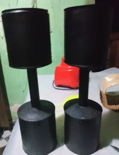 Halteres caseiros de latas fixo 5,8kg cada