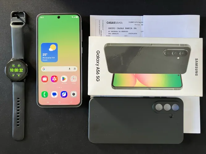 Samsung A56 128gb Nf Garantia até Jan/2027 + Watch Active 1
