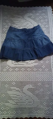 Saia jeans curta linda tamanho G