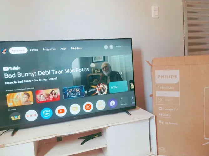 Smartv Philips 50" 4k Comando de Voz, Completa - Para Vender Logo!