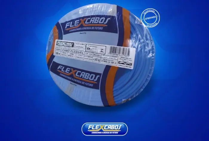 Cabo elétrico 4mm azul 100MT peça fechada
