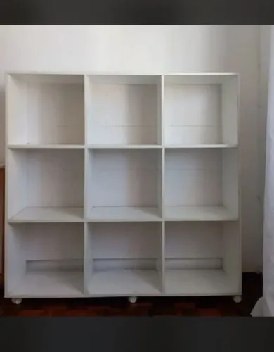 Estante 6 nichos rodinha 1,34 x 1 M, 34 branca