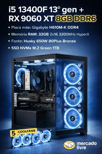 Pc Gamer - RX9060XT - 32gb Ram i5 13º gen