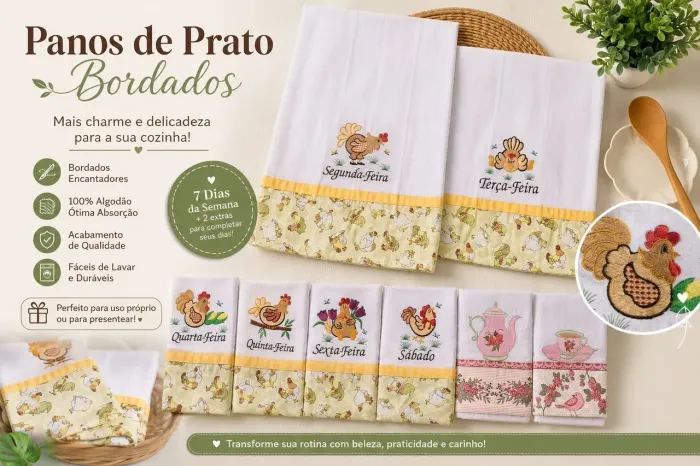 Vende se panos de prato bordado