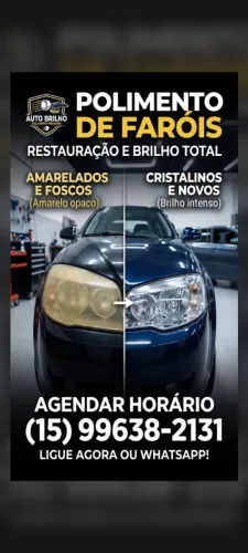 Polimento e revitalização de faróis