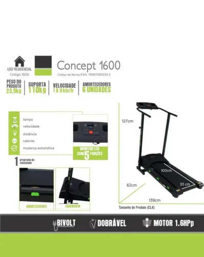 esteira dream fitness concept 1600