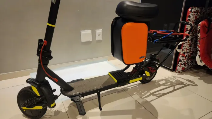 Patinete eletrico com assento, bagageiro, dupla suspensão! Até 30km autonomia! 6x s/juros
