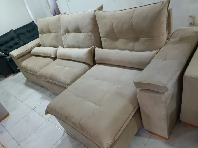 Sofá Tanos molas ENSACADAS e BONEL espuma d 33 com 3.20 MT de comprimento 1.10 de abertura