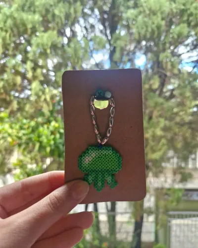 Chaveiro Água-Viva - Hama Beads PixelArt