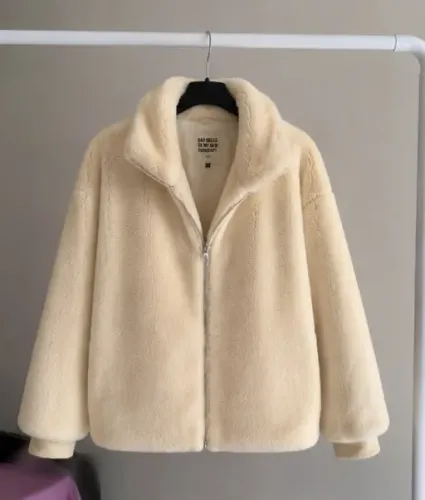 Casaco Pop Me Peluciado Off White