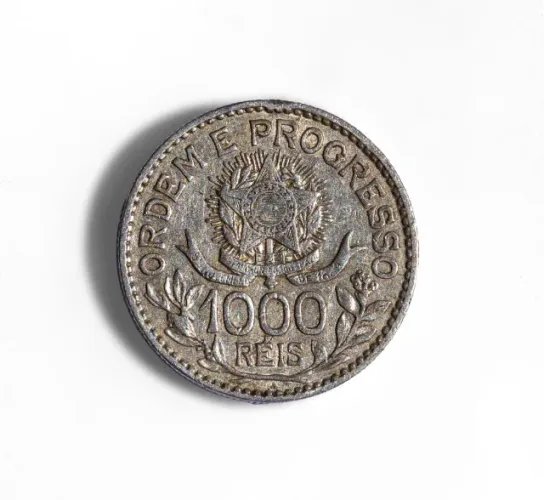 Moeda de 1000 Réis Brasileiros - SOB Excelente. 90% Prata. Ano 1913