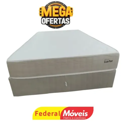 Cama de Casal 1,38x188cm Base + Colchão c/ Molas - Super Desconto!