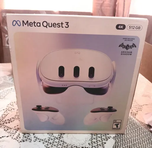 Óculos VR Meta Quest 3 + Suporte de Cabeça e Nuca Acolchoado + Cabo Link PC