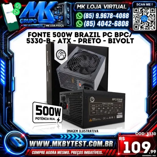 Fonte gamer 500w