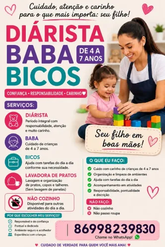 Baba , diarista , bicos