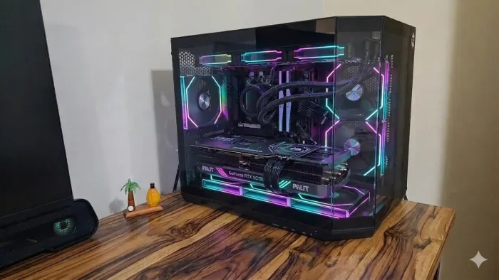 9 Fans estilo LianLi ARGB (4 reversas + 5 normais)
