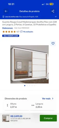 Vendo guarda roupa