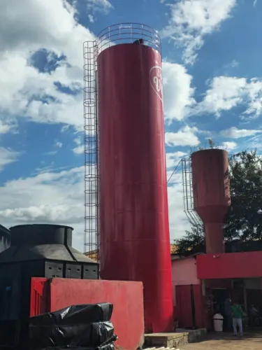 Caixa D'água tipo taça e tubular estrutura metálica