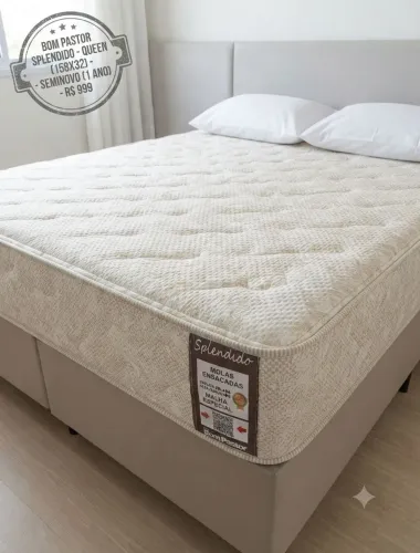 Colchão Queen Molas Ensacadas Bom Pastor Splendido (158x32) - Seminovo