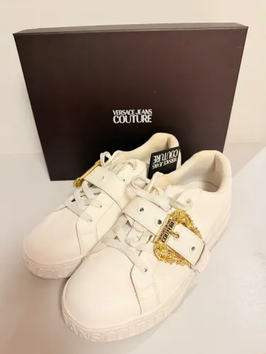 Tenis em couro branco Versace ORIGINAL- em estado de novo, com caixa! 