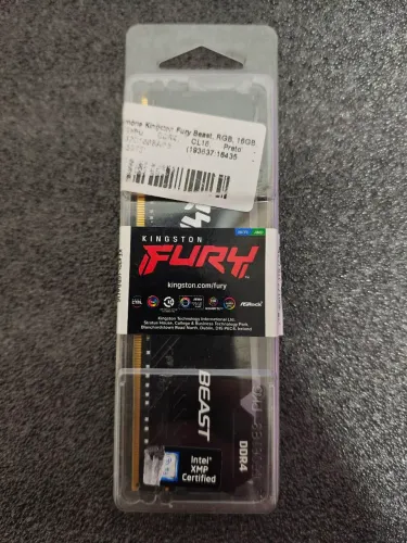Memória RAM RGB 16GB Kingston FURY Beast DDR4 3200MHz CL16 Preta - Excelente Estado