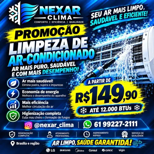 LIMPEZA E HIGIENIZAÇÃO COMPLETA DE AR-CONDICIONADO | A PARTIR DE R$ 149,90