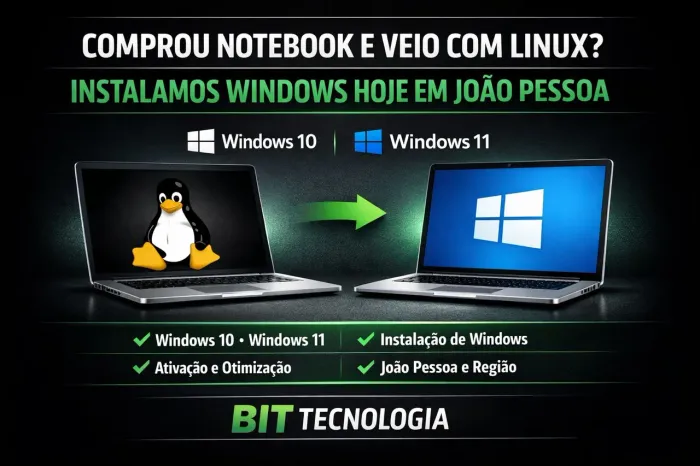 Formatação de notebook com Linux hoje em João Pessoa