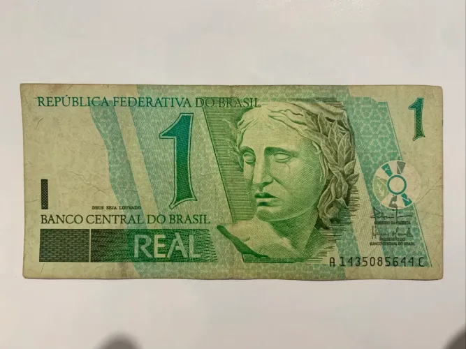 Cédula nota 1 real última série de 2003 a 2005