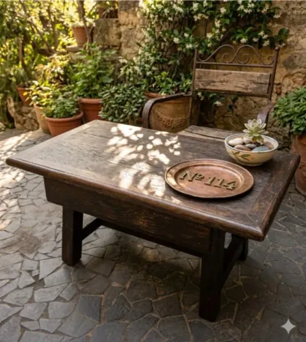 Mesa Baixa de Centro em Madeira Maciça.