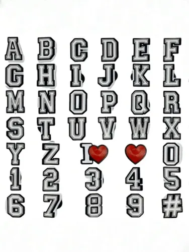 Kit 39 Jibbitz Para Crocs Letras E Número Alfabeto Pins