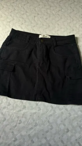 Saia Jeans Preta