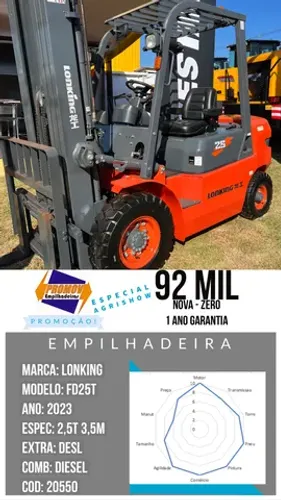 Empilhadeira Lonking FD25 2,5t 3,5m diesel