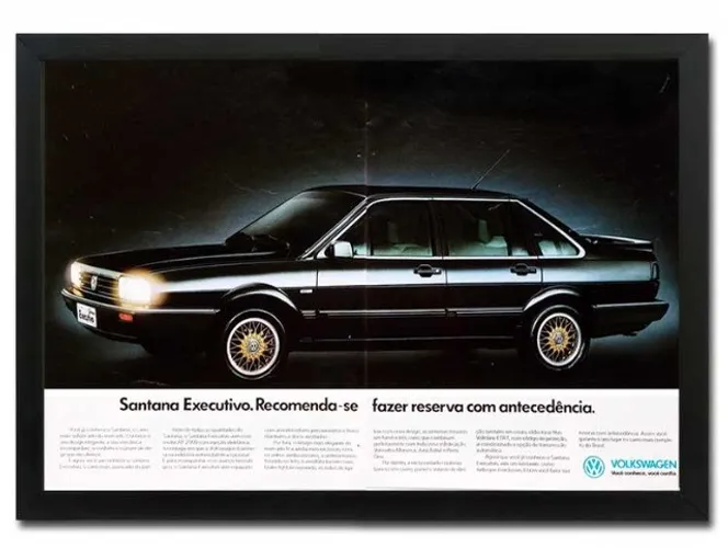 Santana Executivo EX - Quadro decorativo com propaganda original de revista de época