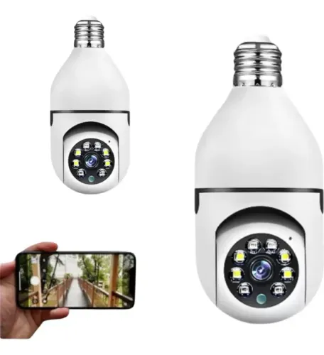 Câmera Segurança Bocal 1080p Wifi Full Hd Lâmpada Visão Noturna