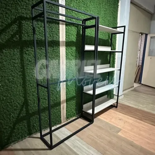 Kit Cabideiro duplo + Prateleira industrial MDF