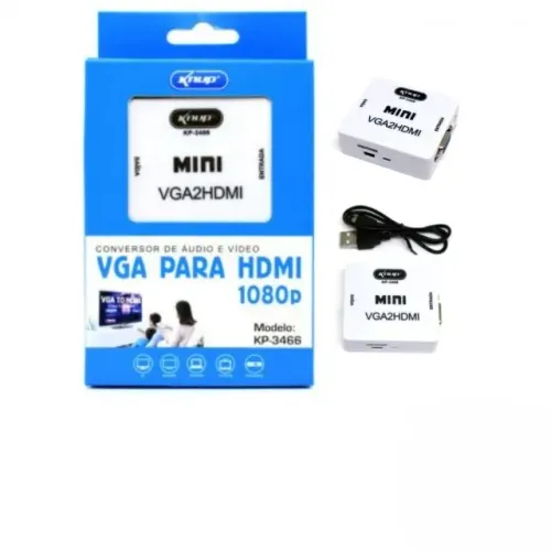Conversor De Áudio E Vídeo Vga Para Hdmi 1080p Kp-3466 Knup
