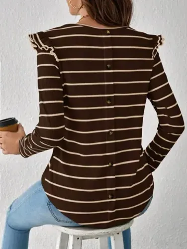 Camisa cor café shein